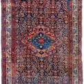 alt="Antique Tajabad rug with navy blue ground and peach medallion" alt="Persian village rug with cream border and natural dye sheen" alt="High-quality wool Tajabad rug with traditional design" alt="Vintage Persian carpet with rich colours and soft luster"