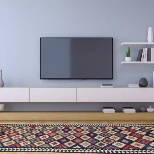 TV cabinet , modern interior of living room design and Cozy Livi