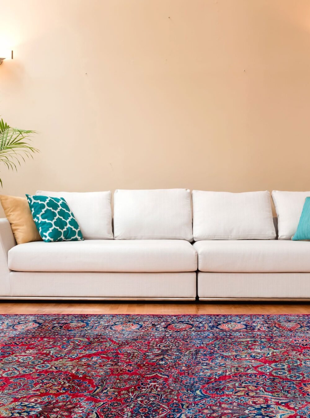 White couch in a large luxury home White couch in a large luxury home