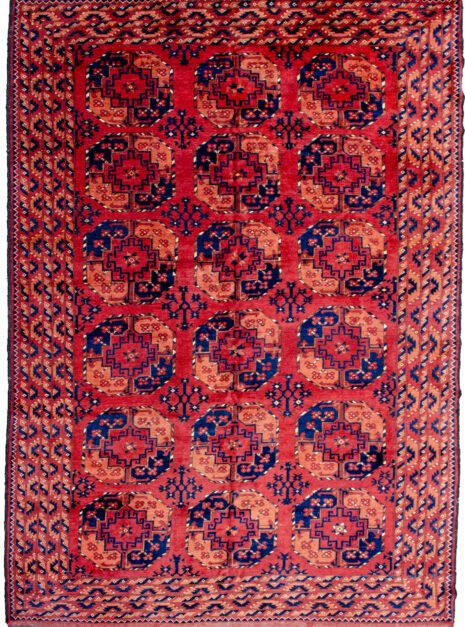 M392-Ersari-300x198cmr.jpg alt="Ersari carpet with soft red ground and octagonal guls" alt="Turkmen tribal rug with preserved end kilims and geometric borders" alt="Traditional Ersari rug with three rows of guls and soft wool" alt="Authentic Turkmen carpet with bold design and intact kilims"