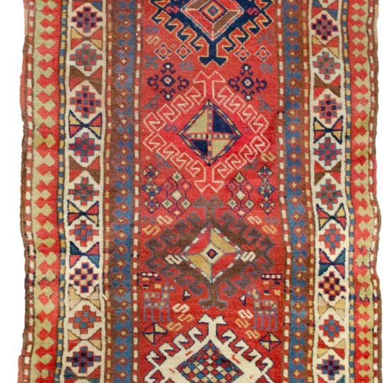 alt="Antique Shahsavan runner with red field and tribal medallions" alt="Persian tribal rug with geometric borders and charming motifs" alt="Long red Shahsavan corridor runner with bold tribal patterns" alt="Vintage Shahsavan runner with slight bend and rich colours"