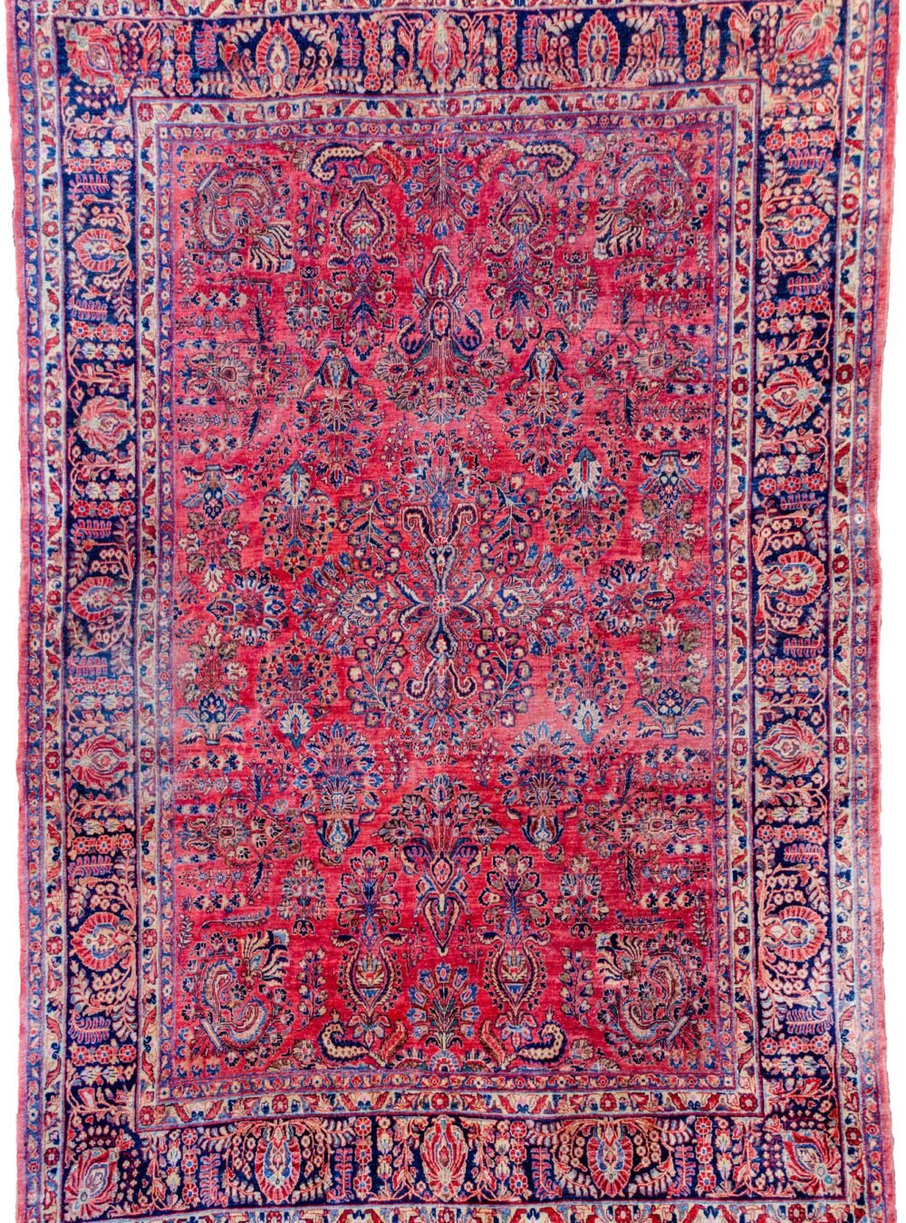 alt="American Saruk rug with red bush design and natural dyes" alt="1920s Persian Saruk carpet for American market with floral pattern" alt="Vintage Saruk rug with rich red hue and durable wool" alt="All-over bush design Persian rug with handspun wool"