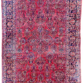 alt="American Saruk rug with red bush design and natural dyes" alt="1920s Persian Saruk carpet for American market with floral pattern" alt="Vintage Saruk rug with rich red hue and durable wool" alt="All-over bush design Persian rug with handspun wool"