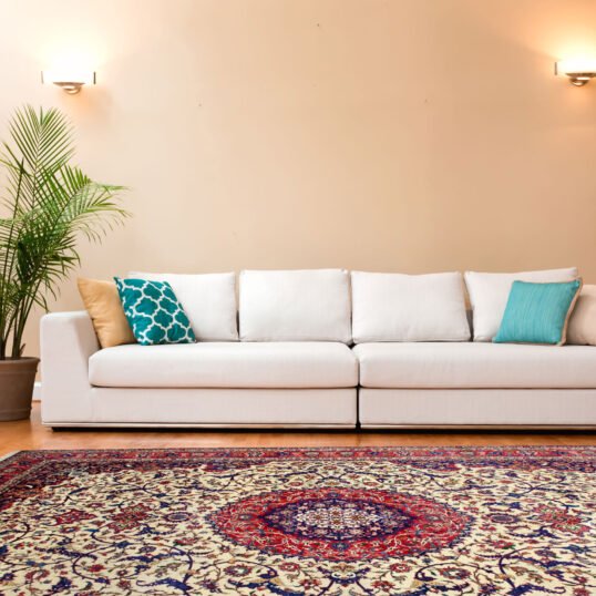 White couch in a large luxury home