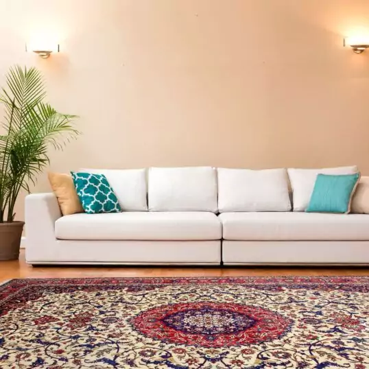 White couch in a large luxury home