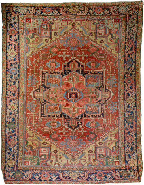 alt="Bakhshayesh carpet with red medallion and mustard spandrels" alt="Persian rug featuring blue border, floral motifs, and unusual multicolored branches" alt="Decorative Northwest Iran carpet with blue leaves and stylized flower heads" alt="Red Persian rug with artistic medallion design and blue floral borders"