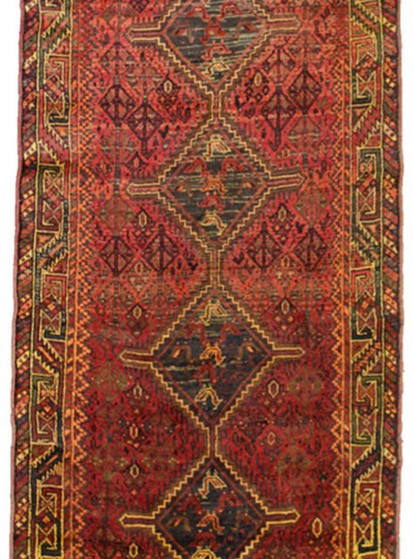 vintage-shiraz-runner-red-field.jpg handwoven-shiraz-runner-iran.jpg saffron-border-vintage-runner.jpg persian-shiraz-medallion-runner.jpg southern-iran-rug-traditional.jpg