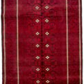 Vintage Baluch rug with Mina Khani design Red and blue tribal Persian rug Geometric border Baluch carpet Persian rug with floral pattern Northeast Iran vintage Baluch rug