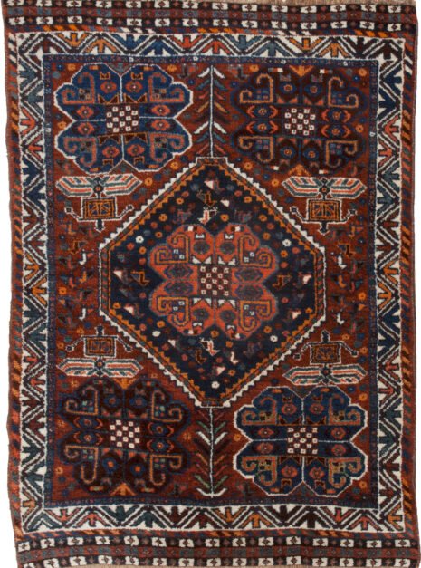 vintage-shiraz-rug-hashtgol-medallion.jpg zoroastrian-ahura-mazda-carpet.jpg persian-rug-animal-motifs.jpg natural-dye-shiraz-rug.jpg geometric-border-shiraz-rug.jpg