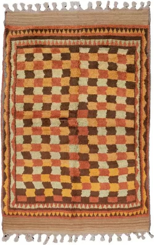 handwoven-bakhtiari-gabbeh-rug.jpg decorative-earth-tone-persian-gabbeh.jpg square-design-gabbeh-rug.jpg artisan-fringe-bakhtiari-gabbeh.jpg