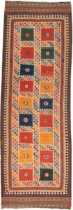 antique-qashqai-kilim-runner-white-ground.jpg square-design-kilim-runner-qashqai.jpg jijim-finish-qashqai-kilim.jpg handwoven-persian-kilim-runner.jpg
