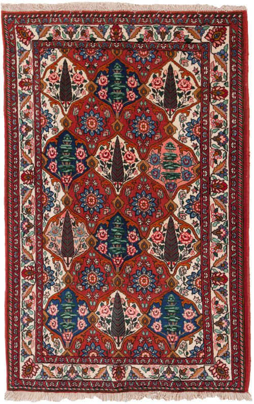 vintage-bakhtiar-rug-bandi-cypress.jpg persian-rug-cypress-tree-floral-border.jpg antique-iranian-bakhtiar-carpet.jpg natural-dye-wool-bakhtiari-rug.jpg bandi-design-persian-vintage-rug.jpg