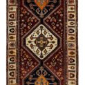 alt="Hand-knotted Qashqai tribal runner with scarab medallions and tribal motifs" alt="Burgundy Qashqai runner with cream floral border and tribal designs" alt="Qashqai runner with rich burgundy background and intricate tribal motifs" alt="Rare Qashqai runner featuring scarab medallions and nature-inspired border"