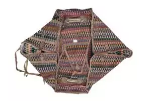 alt="Antique Qashqai Mafrash with kilim panels and leather straps" alt="Persian tribal storage chest with geometric kilim motifs" alt="Handwoven Qashqai bedding bag with vibrant tribal designs" alt="Qashqai Mafrash used as decorative storage trunk with original handles"