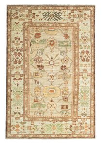 Authentic Sultanabad Handwoven Carpet – Premium Wool and Natural Dyes – Large Flower Design