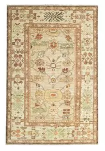 Authentic Sultanabad Handwoven Carpet – Premium Wool and Natural Dyes – Large Flower Design
