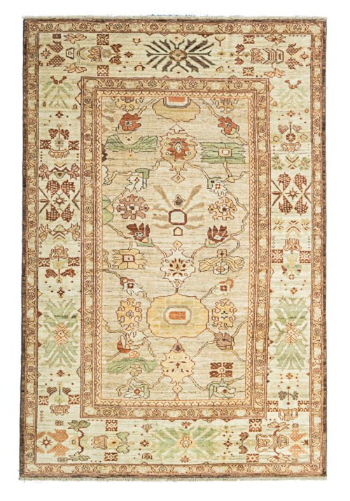 Authentic Sultanabad Handwoven Carpet – Premium Wool and Natural Dyes – Large Flower Design