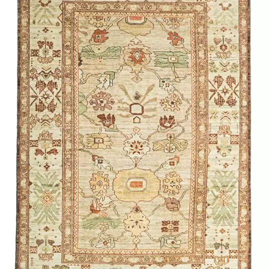 Authentic Sultanabad Handwoven Carpet – Premium Wool and Natural Dyes – Large Flower Design