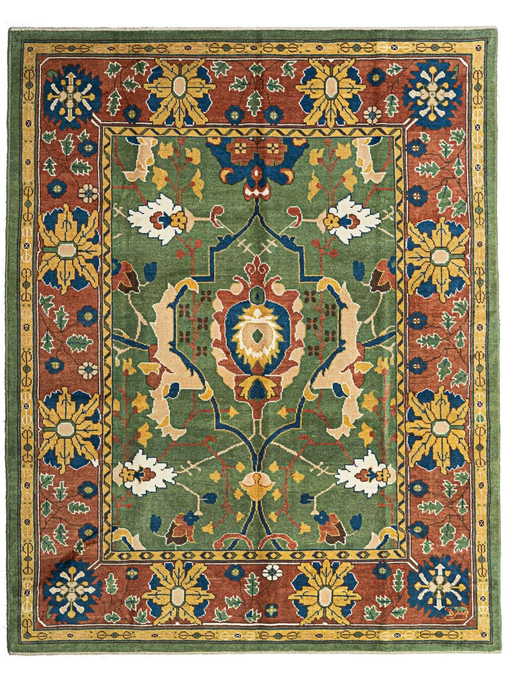 donegal-inspired-ushak-carpet-green.jpg green-ushak-carpet-with-red-border.jpg ushak-carpet-stylised-flower-motifs.jpg handmade-ushak-rug-donegal-style.jpg natural-dyed-ushak-rug-floral.jpg