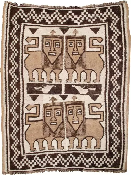 Handmade Antique Bakhtiari Gabbeh Rug 1900s 177 x 145cm (5.8' x 4.7')