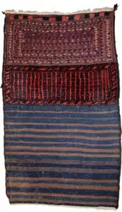 Colorful woven textile with patterns