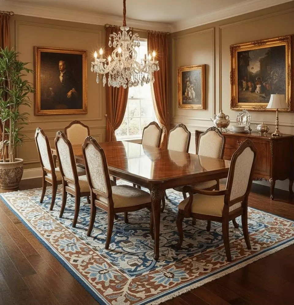 Elegant dining room with ornate decor