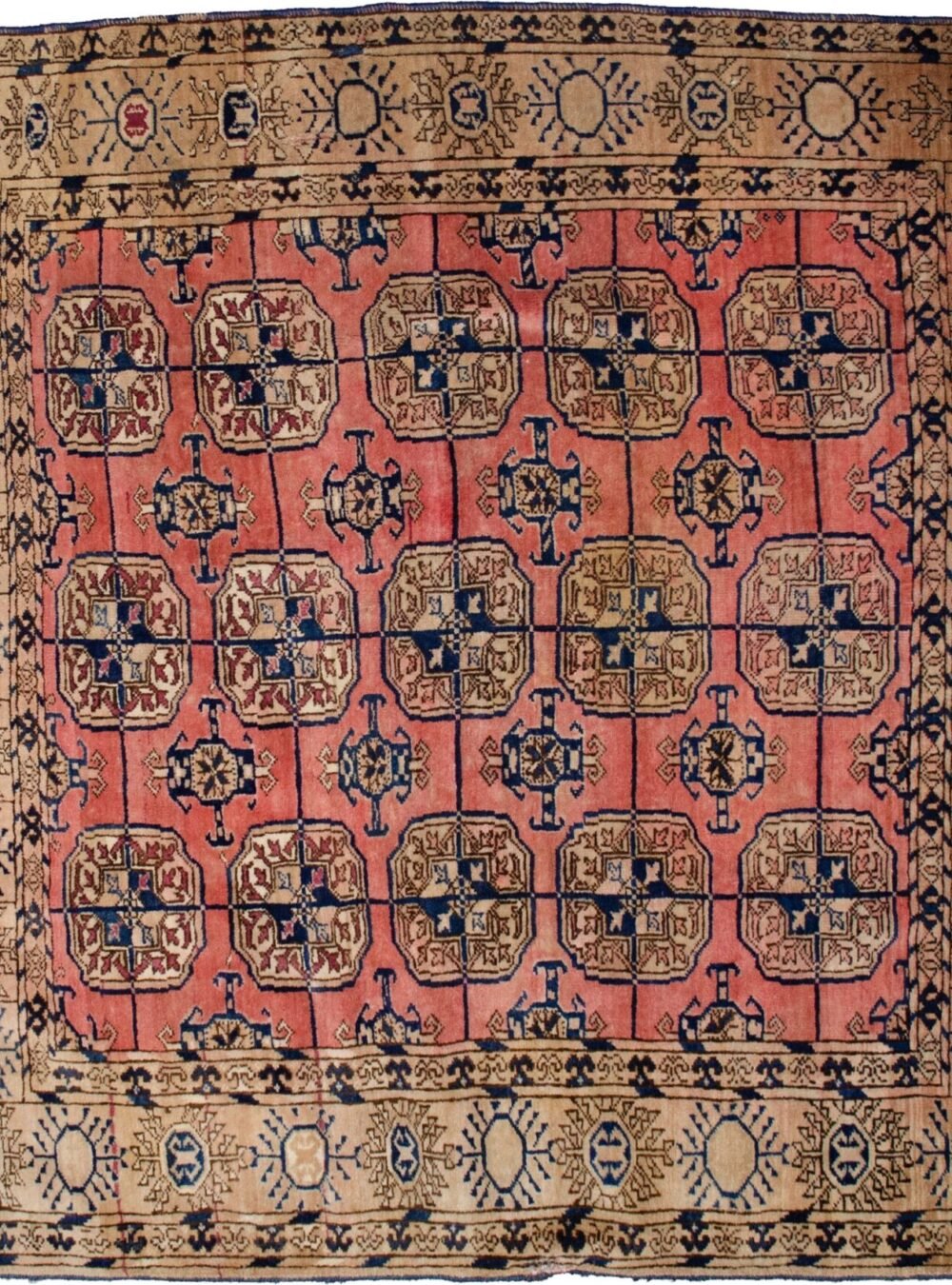 M419-Turkman-121x110cm antique-turkmen-gul-rug-rare-size