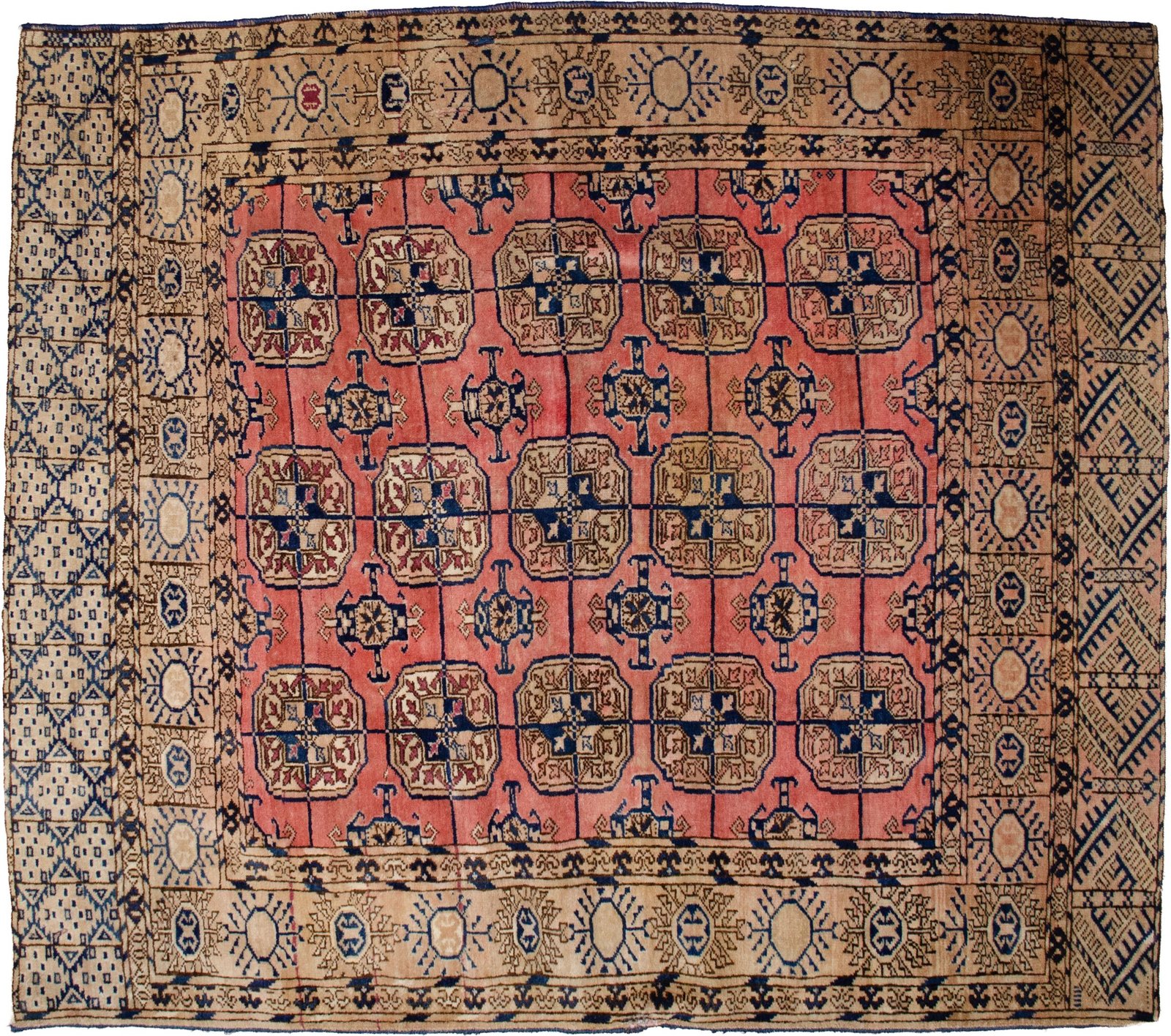 M419-Turkman-121x110cm antique-turkmen-gul-rug-rare-size