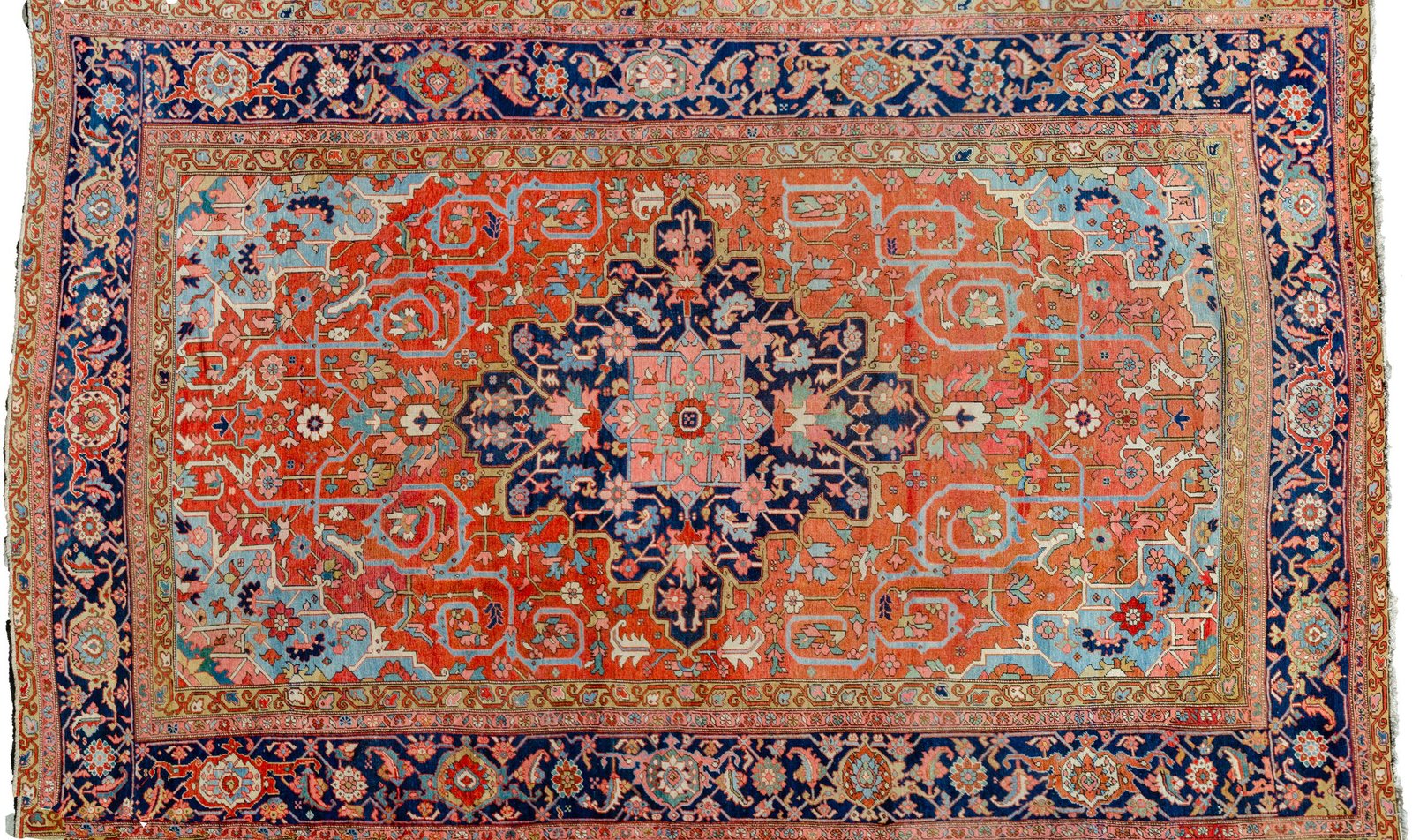H399-Heriz-452x374cm navy-blue-samovar-border-persian-rug.jp