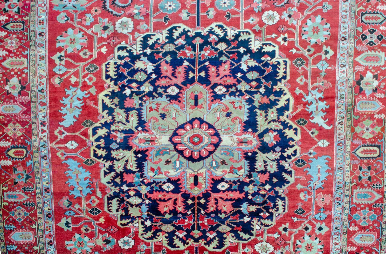 M408-Close-up1 nested-green-medallion-heriz-rug.jpg